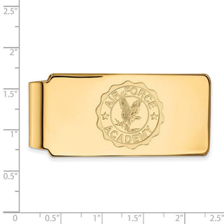 Sterling Silver Gold-plated LogoArt United States Air Force Academy Crest Money Clip