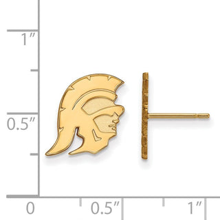 10k Gold LogoArt University of Southern California Trojan Small Post Earrings