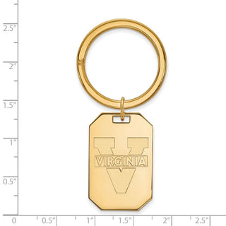 Sterling Silver Gold-plated LogoArt University of Virginia Key Ring