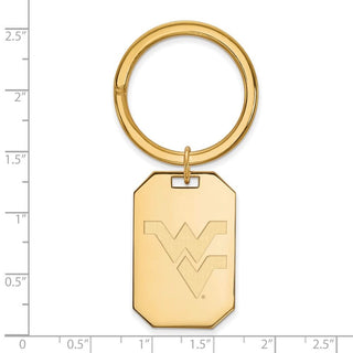 Sterling Silver w/Gold-plating LogoArt West Virginia University Key Chain