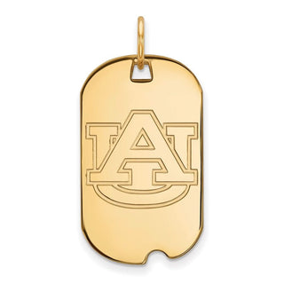 Sterling Silver Gold-plated LogoArt Auburn University Small Dog Tag Pendant