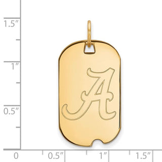 14k Gold LogoArt University of Alabama Small Dog Tag Pendant