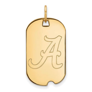 14k Gold LogoArt University of Alabama Small Dog Tag Pendant