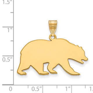 Sterling Silver Gold-plated LogoArt University of California Berkeley Bear Large Pendant
