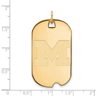 14k Gold LogoArt University of Michigan Letter M Large Dog Tag Pendant