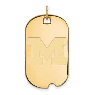 14k Gold LogoArt University of Michigan Letter M Large Dog Tag Pendant