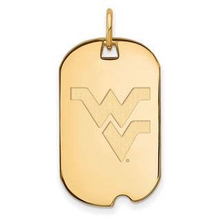 14k Yellow Gold LogoArt West Virginia University Small Dog Tag Pendant