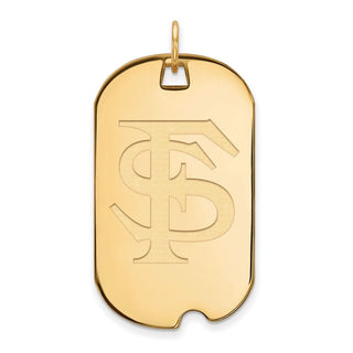 10k Gold LogoArt Florida State University F-S Large Dog Tag Pendant