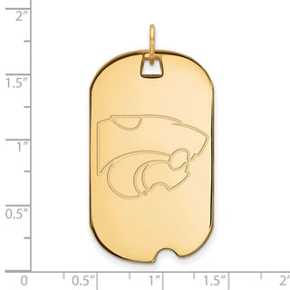 10k Gold LogoArt Kansas State University Wildcat Large Dog Tag Pendant