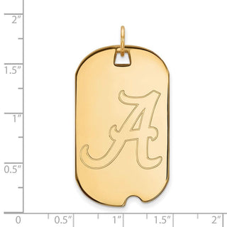 Sterling Silver Gold-plated LogoArt University of Alabama Large Dog Tag Pendant