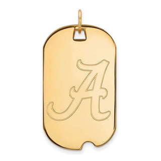 14k Gold LogoArt University of Alabama Large Dog Tag Pendant