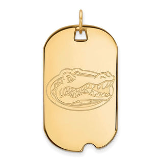 14k Gold LogoArt University of Florida Gator Large Dog Tag Pendant
