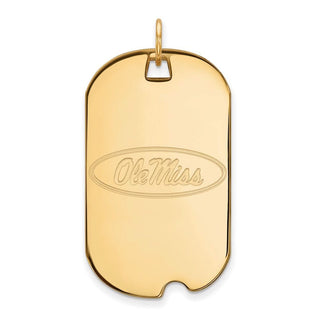 10k Gold LogoArt University of Mississippi Ole Miss Large Dog Tag Pendant