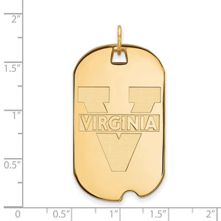 Sterling Silver Gold-plated LogoArt University of Virginia Large Dog Tag Pendant