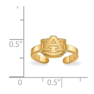 Sterling Silver Gold-plated LogoArt Auburn University Toe Ring