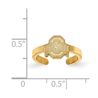 Sterling Silver Gold-plated LogoArt The Ohio State University Toe Ring