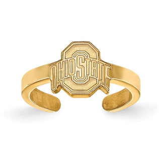 Sterling Silver Gold-plated LogoArt The Ohio State University Toe Ring