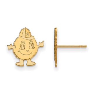14k Gold LogoArt Syracuse University Mascot Small Post Earrings