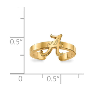 Sterling Silver Gold-plated LogoArt University of Alabama Toe Ring