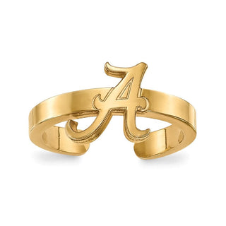 Sterling Silver Gold-plated LogoArt University of Alabama Toe Ring