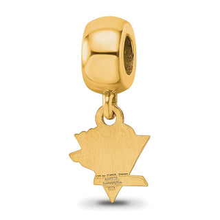 Sterling Silver Gold-plated NHL LogoArt Pittsburgh Penguins Extra Small Dangle Bead Charm