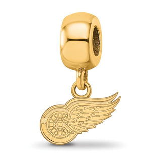 Sterling Silver Gold-plated NHL LogoArt Detroit Red Wings Extra Small Dangle Bead
