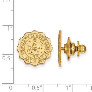 Sterling Silver Gold-plated LogoArt University of North Dakota Crest Lapel Pin