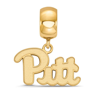 Sterling Silver Gold-plated LogoArt University of Pittsburgh Small Dangle Bead Charm