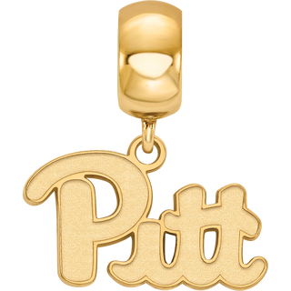 Sterling Silver Gold-plated LogoArt University of Pittsburgh Small Dangle Bead Charm