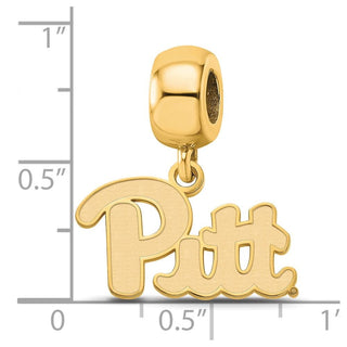 Sterling Silver Gold-plated LogoArt University of Pittsburgh Small Dangle Bead Charm