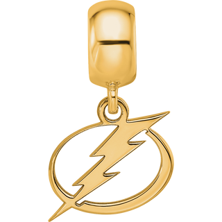 Sterling Silver Gold-plated NHL LogoArt Tampa Bay Lightning Small Dangle Bead