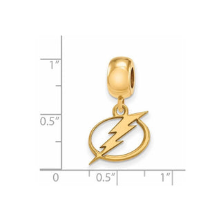 Sterling Silver Gold-plated NHL LogoArt Tampa Bay Lightning Small Dangle Bead