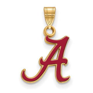 Sterling Silver Gold-plated LogoArt University of Alabama Letter A Small Enameled Pendant