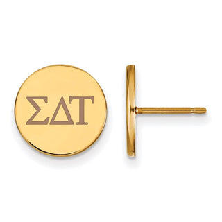 Sterling Silver Gold-plated LogoArt Sigma Delta Tau Sorority Greek Letters Color Enamel Post Earrings GP032SDT