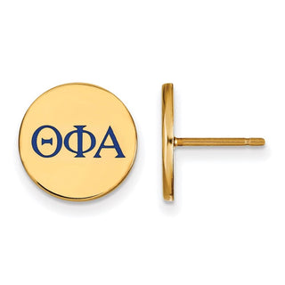 Sterling Silver Gold-plated LogoArt Theta Phi Alpha Sorority Greek Letters Color Enamel Post Earrings GP032TPA
