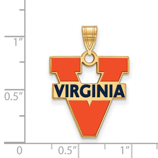 Sterling Silver Gold-plated LogoArt University of Virginia Large Enameled Pendant