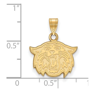 Sterling Silver Gold-plated LogoArt Villanova University Wildcat Small Pendant