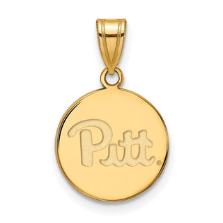 Sterling Silver Gold-plated LogoArt University of Pittsburgh Medium Disc Pendant