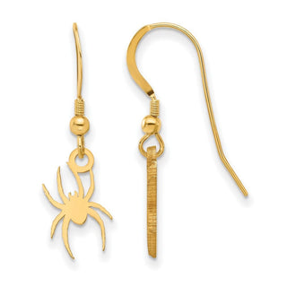 Gold Plated Sterling Silver LogoArt University of Richmond Spider Small Dangle Earrings