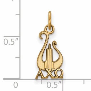Sterling Silver Gold-plated LogoArt Alpha Chi Omega Sorority Symbol Small Pendant