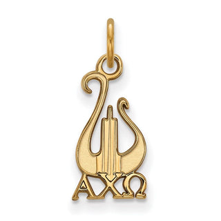 Sterling Silver Gold-plated LogoArt Alpha Chi Omega Sorority Symbol Small Pendant