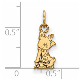 Sterling Silver Gold-plated LogoArt Alpha Xi Delta Sorority Symbol Extra Small Pendant