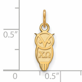 Sterling Silver Gold-plated LogoArt Chi Omega Sorority Symbol Extra Small Pendant