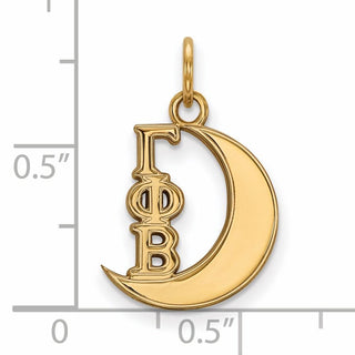 Sterling Silver Gold-plated LogoArt Gamma Phi Beta Sorority Symbol Extra Small Pendant