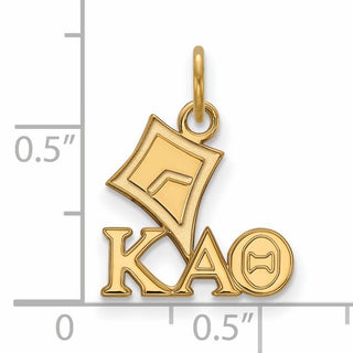 Sterling Silver Gold-plated LogoArt Kappa Alpha Theta Sorority Symbol Extra Small Pendant
