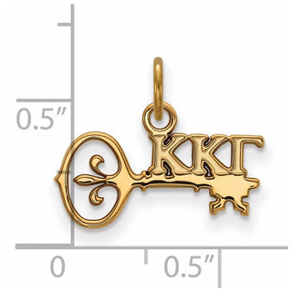 Sterling Silver Gold-plated LogoArt Kappa Kappa Gamma Sorority Symbol Extra Small Pendant