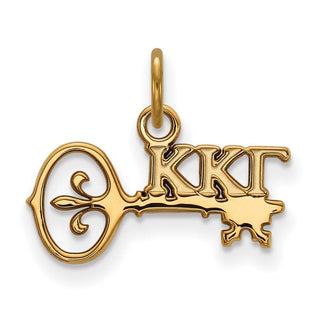 Sterling Silver Gold-plated LogoArt Kappa Kappa Gamma Sorority Symbol Extra Small Pendant