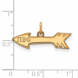 Sterling Silver Gold-plated LogoArt Pi Beta Phi Sorority Symbol Extra Small Pendant