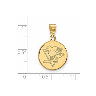 10k Gold NHL LogoArt Pittsburgh Penguins Medium Disc Pendant