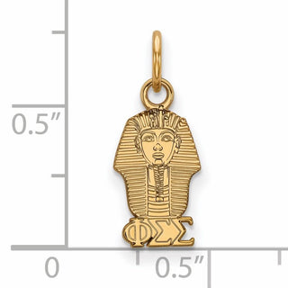 Sterling Silver Gold-plated LogoArt Phi Sigma Sigma Sorority Symbol Extra Small Pendant